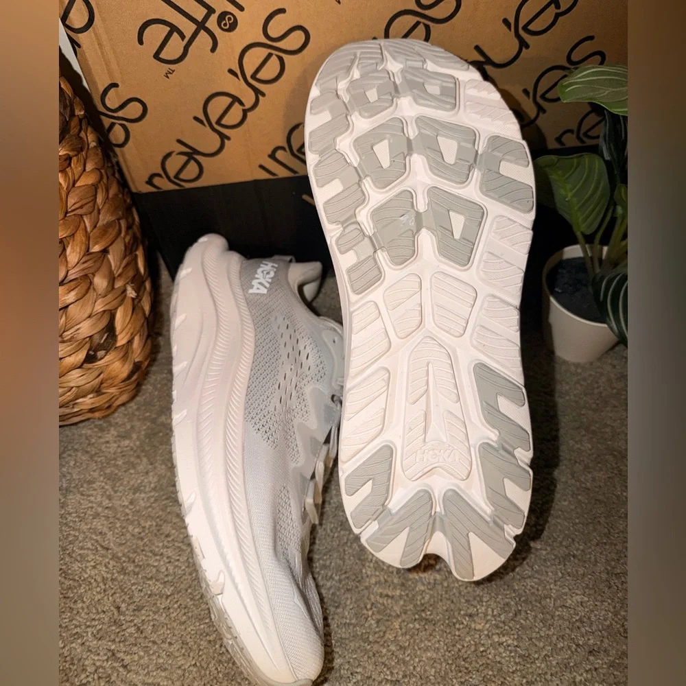 Hoka Light Gray Athletic Shoes